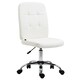 image 1 of Vinsetto Armless Office Chair, Faux Leather Desk Chair with Adjustable Height, Button Tufted, White