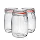 image 1 of Argon Tableware Glass Storage Jars - 1 Litre - Orange Seal - Pack of 3