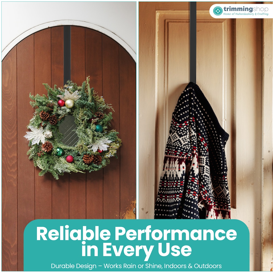image 1 of Trimming Shop 15 Inch Strong Metal Wreath Door Hangers - Pack of 2