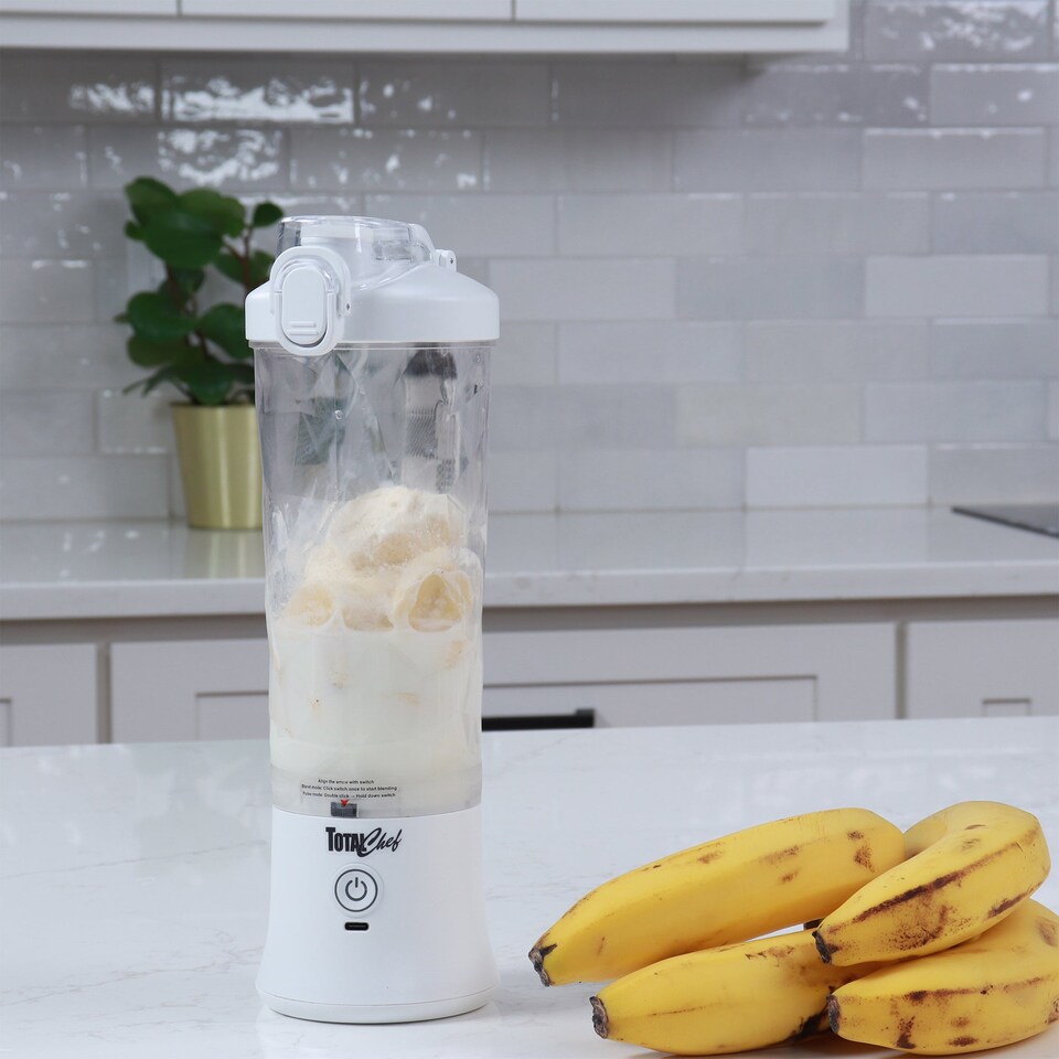 image 1 of Total Chef Cordless Portable Blender 600ml, USB Rechargeable, White