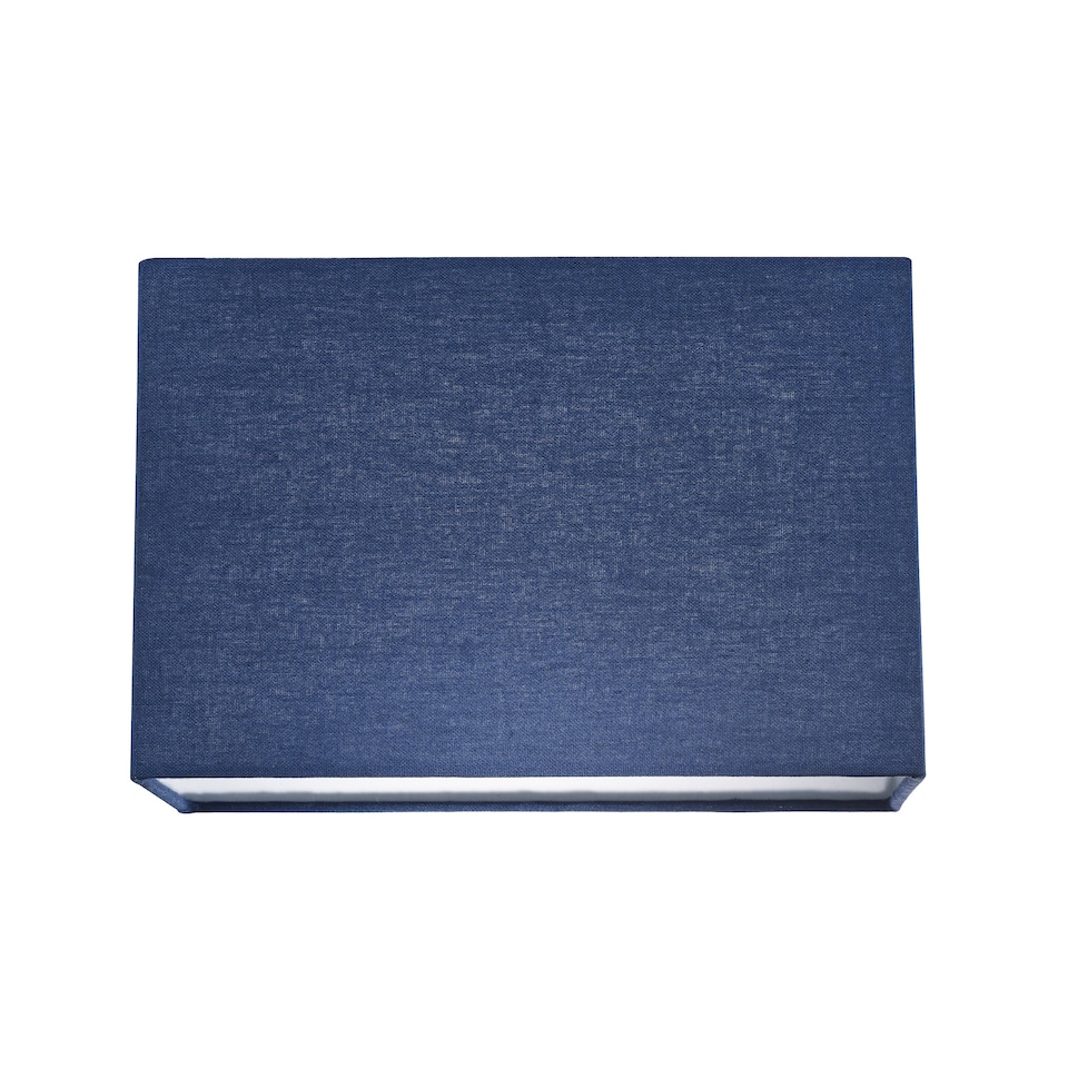 image 1 of Contemporary and Stylish Navy Midnight Blue Linen Fabric Rectangular Lamp Shade | Blue | 12"