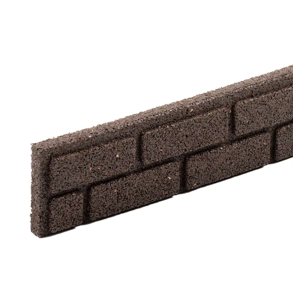 image 1 of Recycled Rubber Garden Lawn Edging Ultra Curve Bricks - Brown - Pack of 12