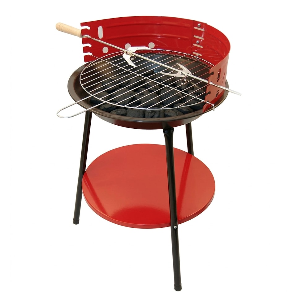 image 1 of Round Charcoal Barbecue Grill Compact Outdoor BBQ