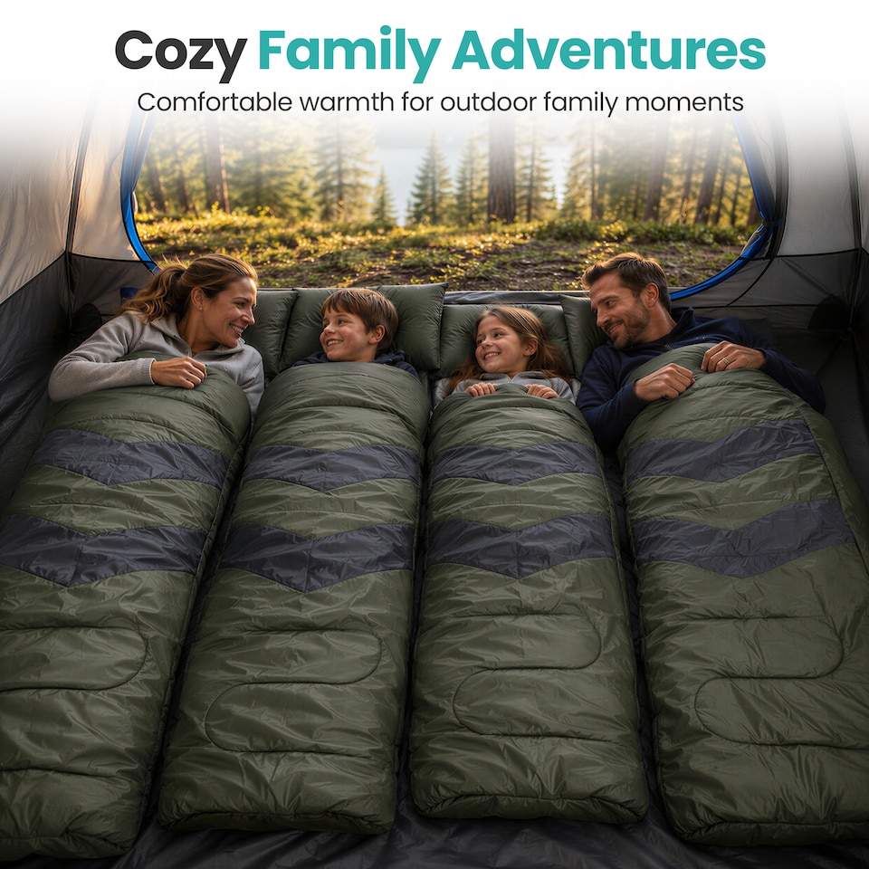 image 1 of 4 Season Waterproof Backpacking Sleeping Bag for Single Adults - 6ft