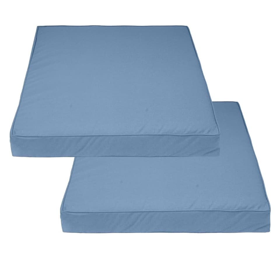 image 1 of Covers&All Square Cushion Slipcover for Patio Couch Sofa Seats Cover only, Pack of 2, 20in D x 20in W, Sky Blue