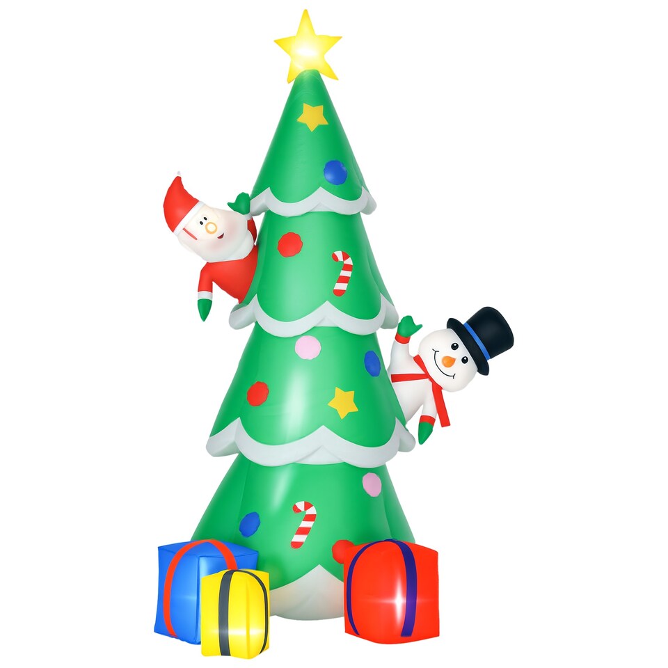 image 1 of HOMCOM 7FT Christmas Inflatable Tree LED Lighted for Indoor Outdoor Decoration