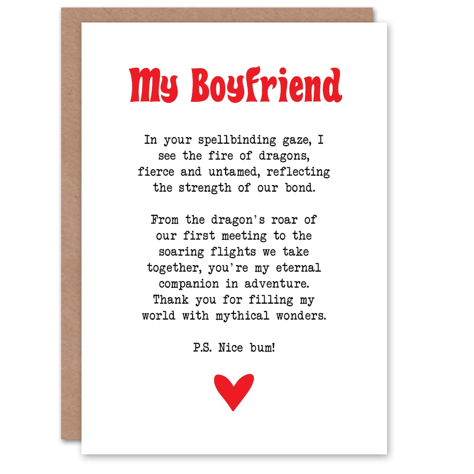 image 1 of Greeting Card Love Poem Role Play Game Nerd Boyfriend Romantic