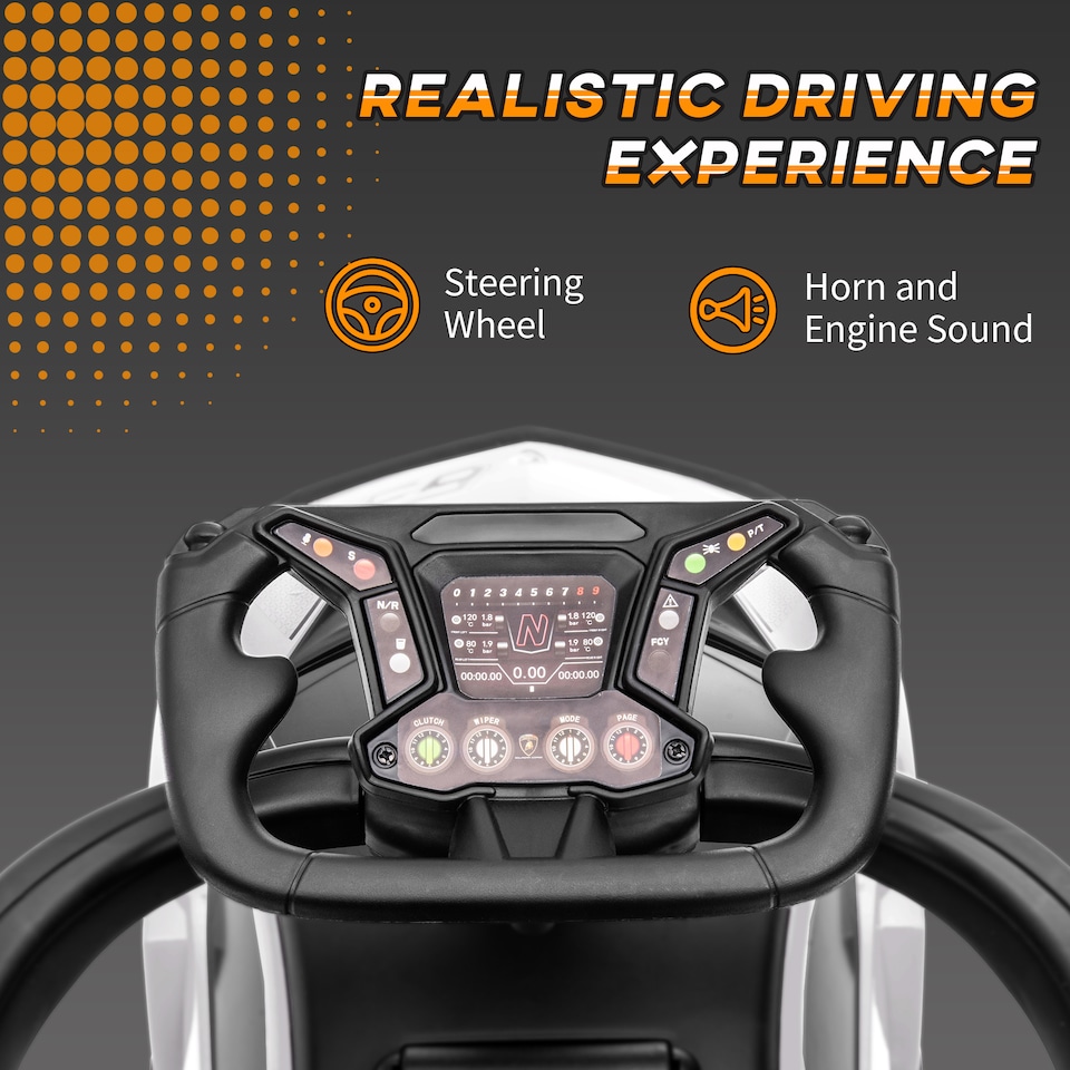 image 1 of AIYAPLAY Licensed 2 in 1 Baby Ride on Push Car Toddler Push Along Car with Parent Handle Foot To Floor Slider with Horn Steering Wheel NO POWER for 1 - 3 Years, White