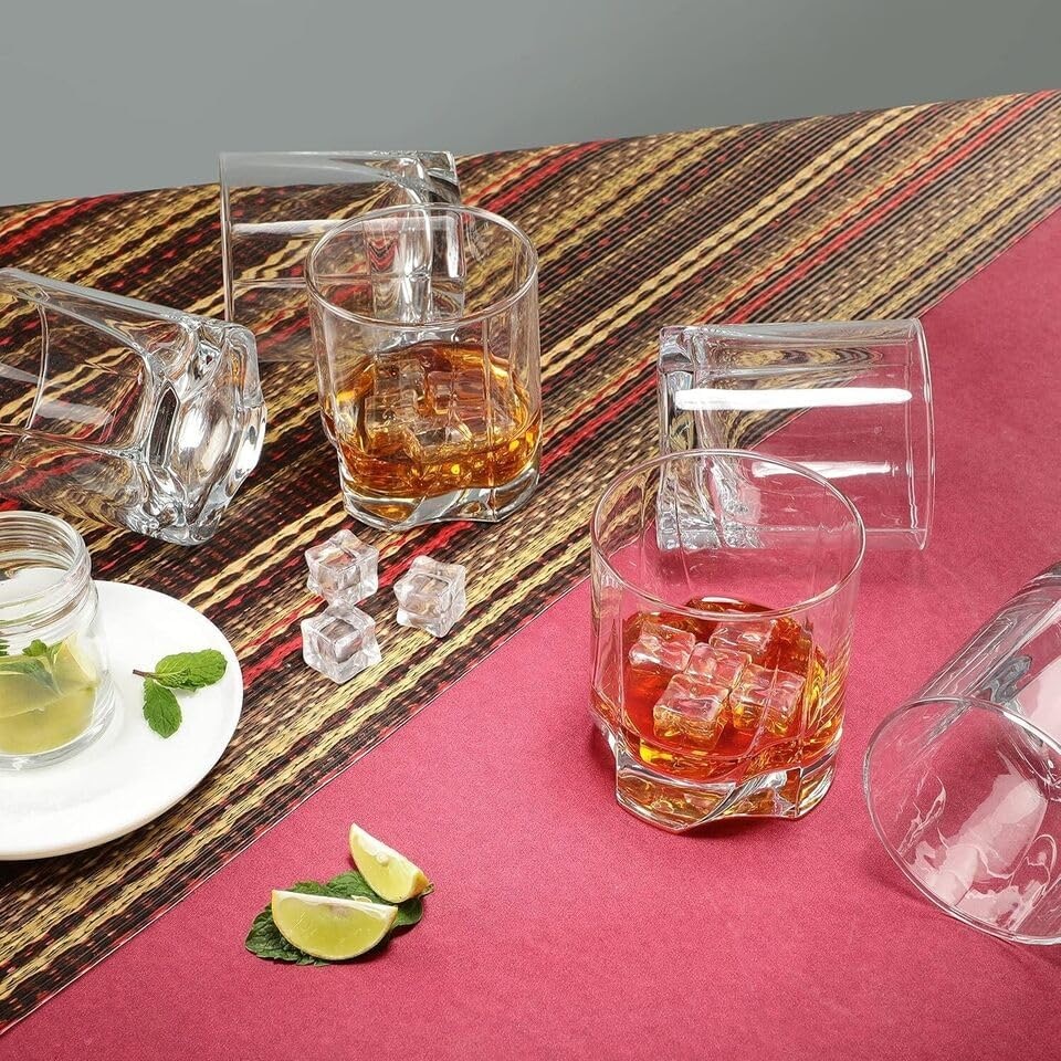 image 1 of 250ml Small Highball Tumbler Drinking Glasses, Ideal for Water, Whiskey, Juice, and Cocktails, Perfect for Home or Bar Use, Durable and Stylish Design, Clear Glass (Set of 6) | Clear | Whiskey Tumblers