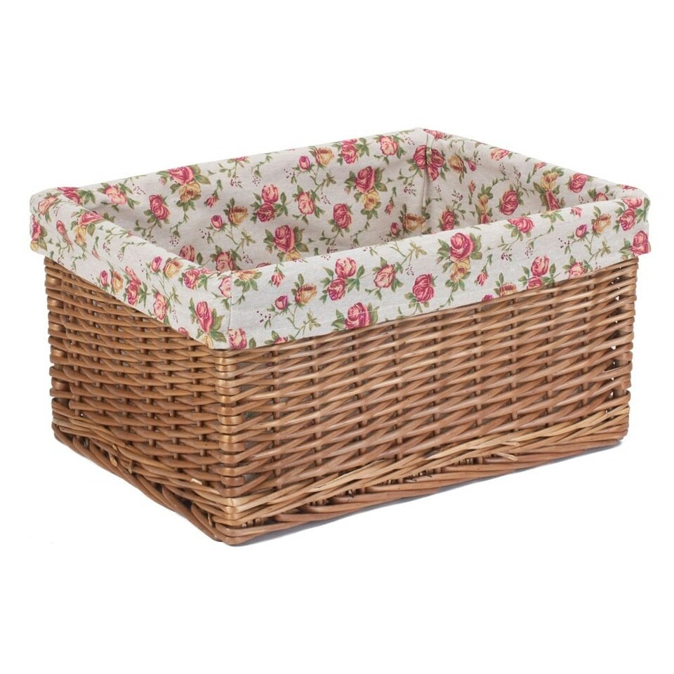 image 1 of Extra Large Double Steamed Garden Rose Willow Storage Baskets | Multi | Garden Rose