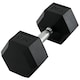 image 1 of HOMCOM 17.5KG Single Rubber Hex Dumbbell Portable Hand Weights Home Gym