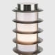 image 1 of ValueLights Wharf Outdoor Stainless Steel 450mm Bollard Lantern Light Post & Warm White LED Bulb