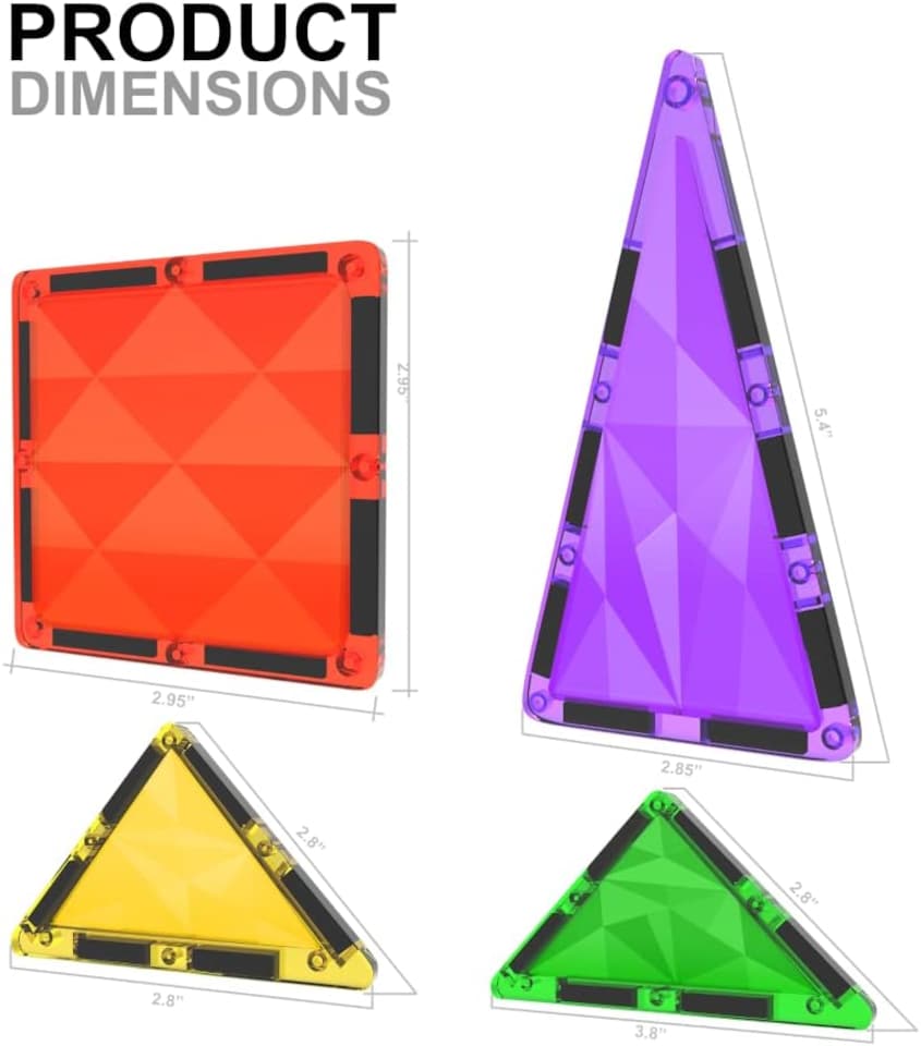 image 1 of Desire Deluxe Magnetic Building Blocks Tiles Montessori Kids Toys for Boys & Girls – Learning Educational Construction Set Gift – Birthday, for 3-8 Year of Age (37pc).