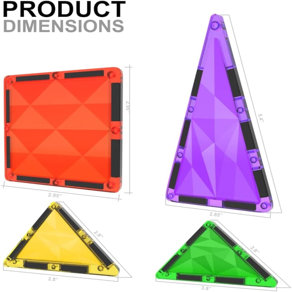 image 1 of Desire Deluxe Magnetic Building Blocks Tiles Montessori Kids Toys for Boys & Girls – Learning Educational Construction Set Gift – Birthday, for 3-8 Year of Age (37pc).