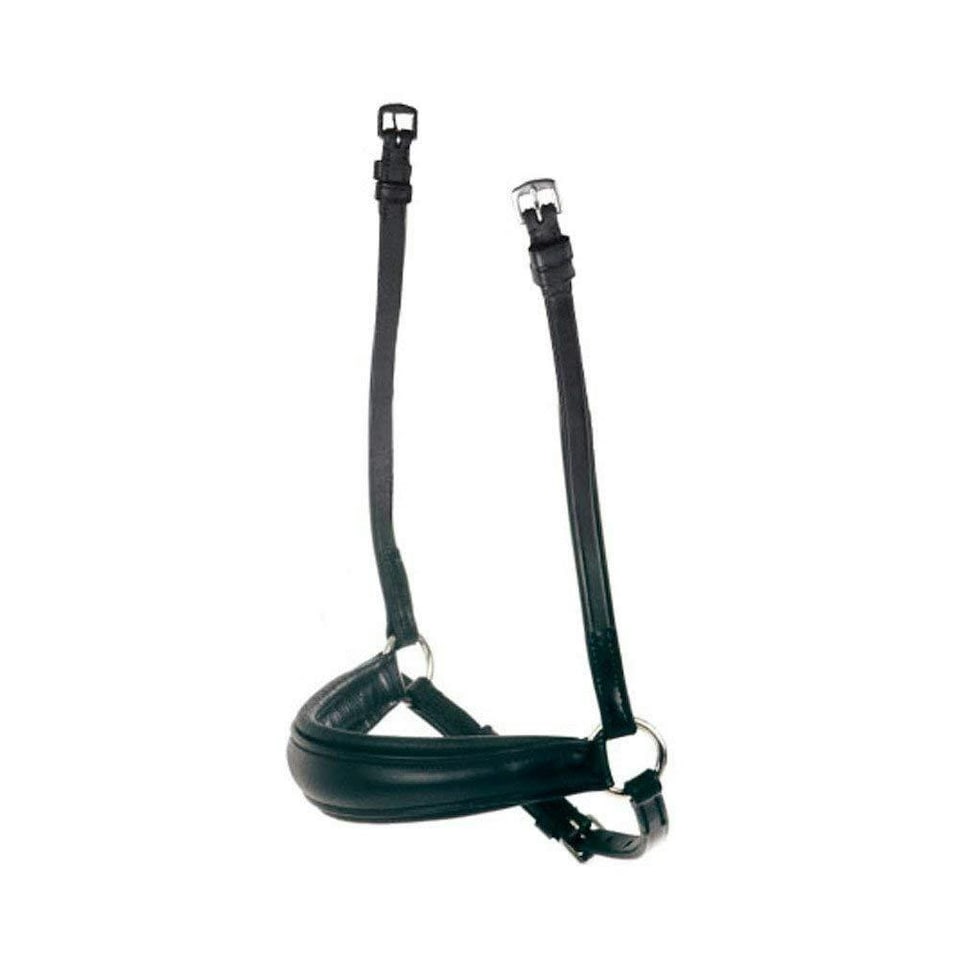 Collegiate Leather Mono Crown Drop Noseband - Black - Cob