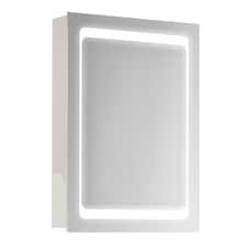 kleankin LED Lighted Bathroom Mirror Cabinet W/ LED Lights Shelves Wall-mounted