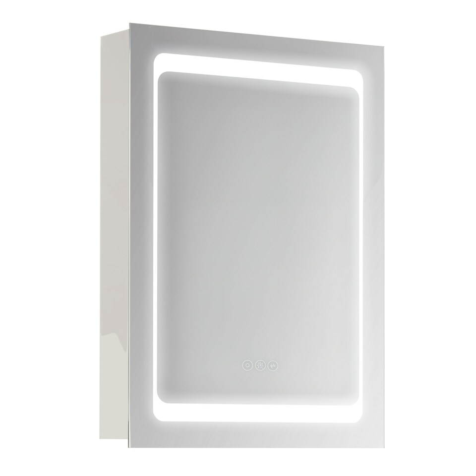 image 1 of kleankin LED Lighted Bathroom Mirror Cabinet W/ LED Lights Shelves Wall-mounted