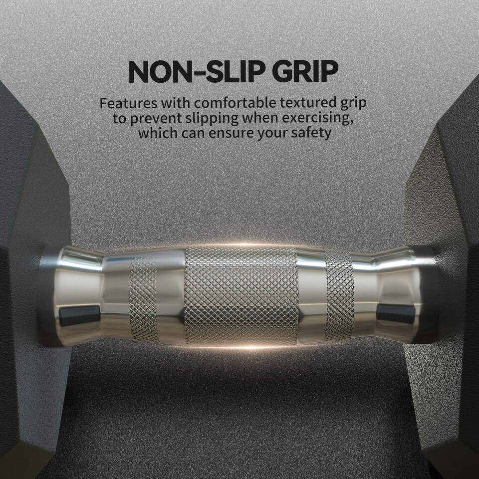 image 1 of HOMCOM 2x15KG Rubber Hex Dumbbell Portable Hand Weights for Home Gym