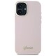 image 6 of Guess Script Metal Logo & Frame Silicone Case for iPhone 16 6.1 Pink - GUHCP16SSMBSLP
