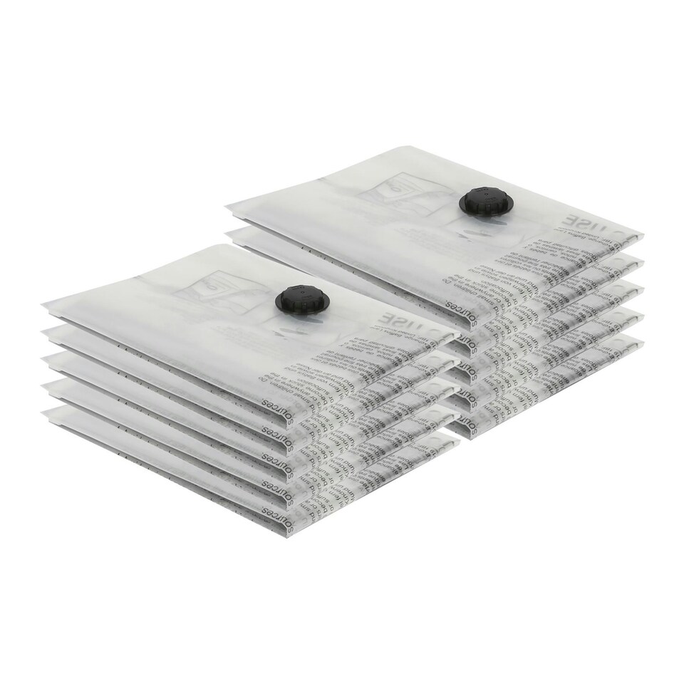 image 1 of Harbour Housewares Vacuum Storage Bags - Large (60 x 80cm) - Grey - Pack of 10 Grey