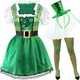 image 1 of Irish Shamrock Dress with Tights & Hat Fascinator Green | M