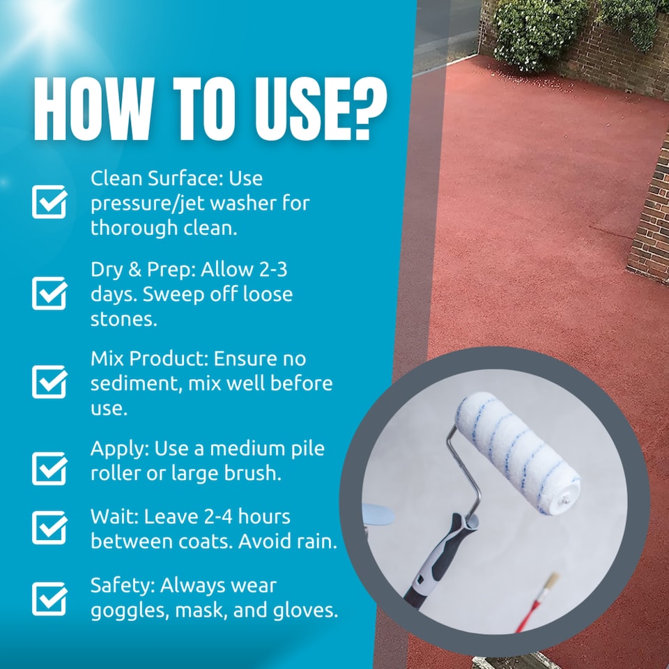 image 1 of Tarmaseal Tarmac Restorer, Dark Red, Superior in Performance to Tarmac Paint For Driveways, Tarmac Sealer, 20L