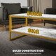 image 9 of HOMCOM Two-Tier Coffee Table with Marble Effect Shelf and Metal Frame Black