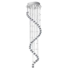 HOMCOM Modern Crystal Droplet Ceiling Light Stainless Steel Bedroom Hallway