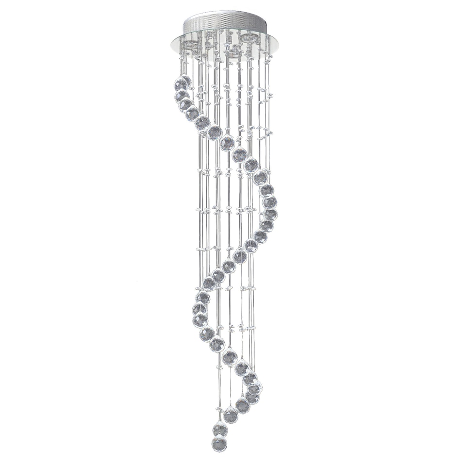image 1 of HOMCOM Modern Crystal Droplet Ceiling Light Stainless Steel Bedroom Hallway