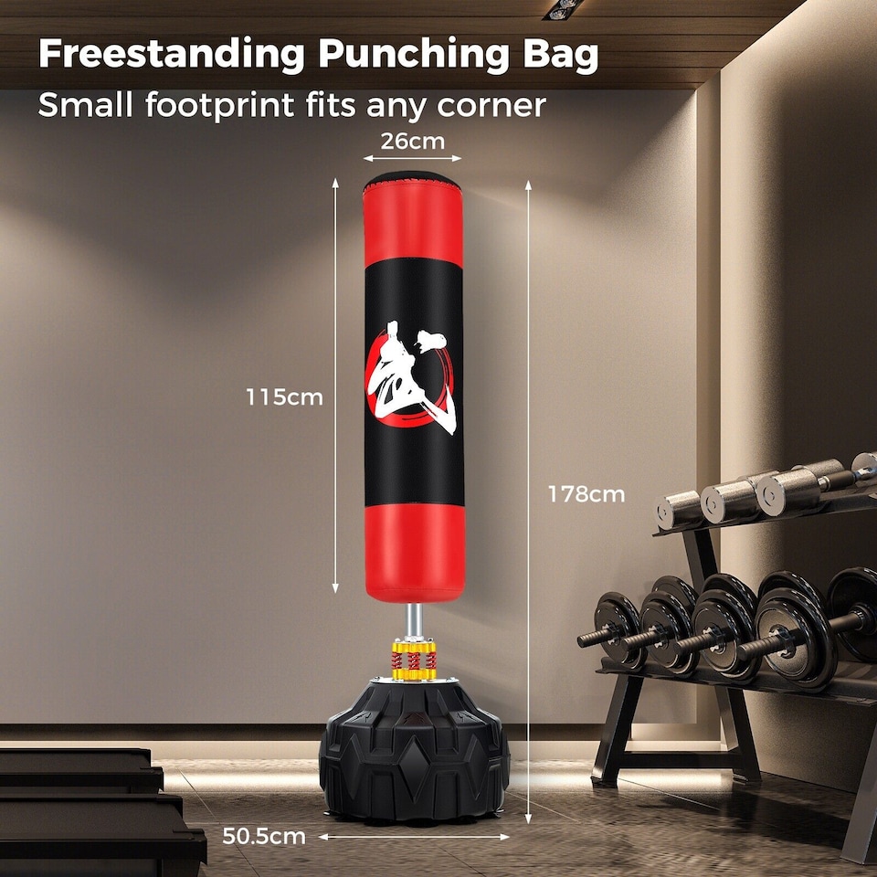 image 1 of COSTWAY 70" Freestanding Punching Bag Boxing Bag Training | Red