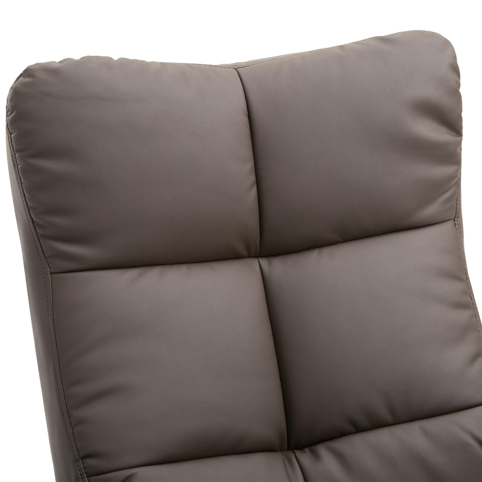 image 1 of HOMCOM Recliner Chair and Footstool PU Leather Wooden Base Brown