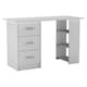 image 1 of Large Computer Desk Office Makeup Vanity Dressing Table Bedroom Drawers Shelves | Clear | White