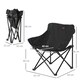 image 7 of Outsunny Folding Camping Chair with Carrying Bag and Storage Pocket, Black