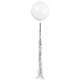 image 1 of White Latex Balloon 24" with Silver Tassel
