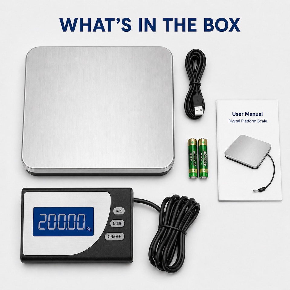 image 1 of Futura Heavy Duty Digital Postal Scales 100kg/220lb Capacity | Silver | Silver | 30 x 28 x 3 cm | 1