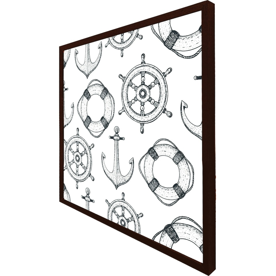 image 1 of Anchor & wheel (Picture Frame) White | XL