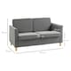 image 7 of HOMCOM Double Seat Sofa Linen Upholstery Loveseat Couch w/ Armrests, Grey
