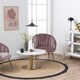 image 3 of Corby Round Coffee Table with White Polished Marble Top & Gold Base