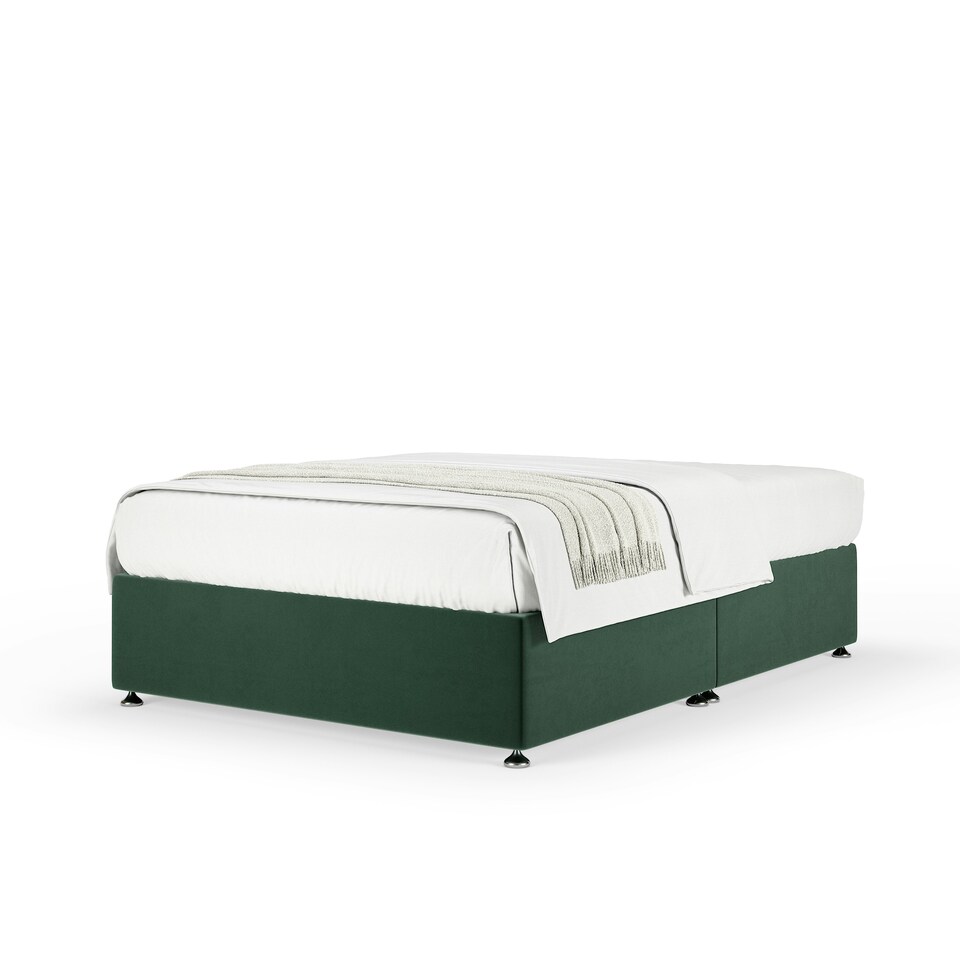image 1 of Signature Platinum 2000 Pocket Sprung Green Plush Velvet Divan Set King Size