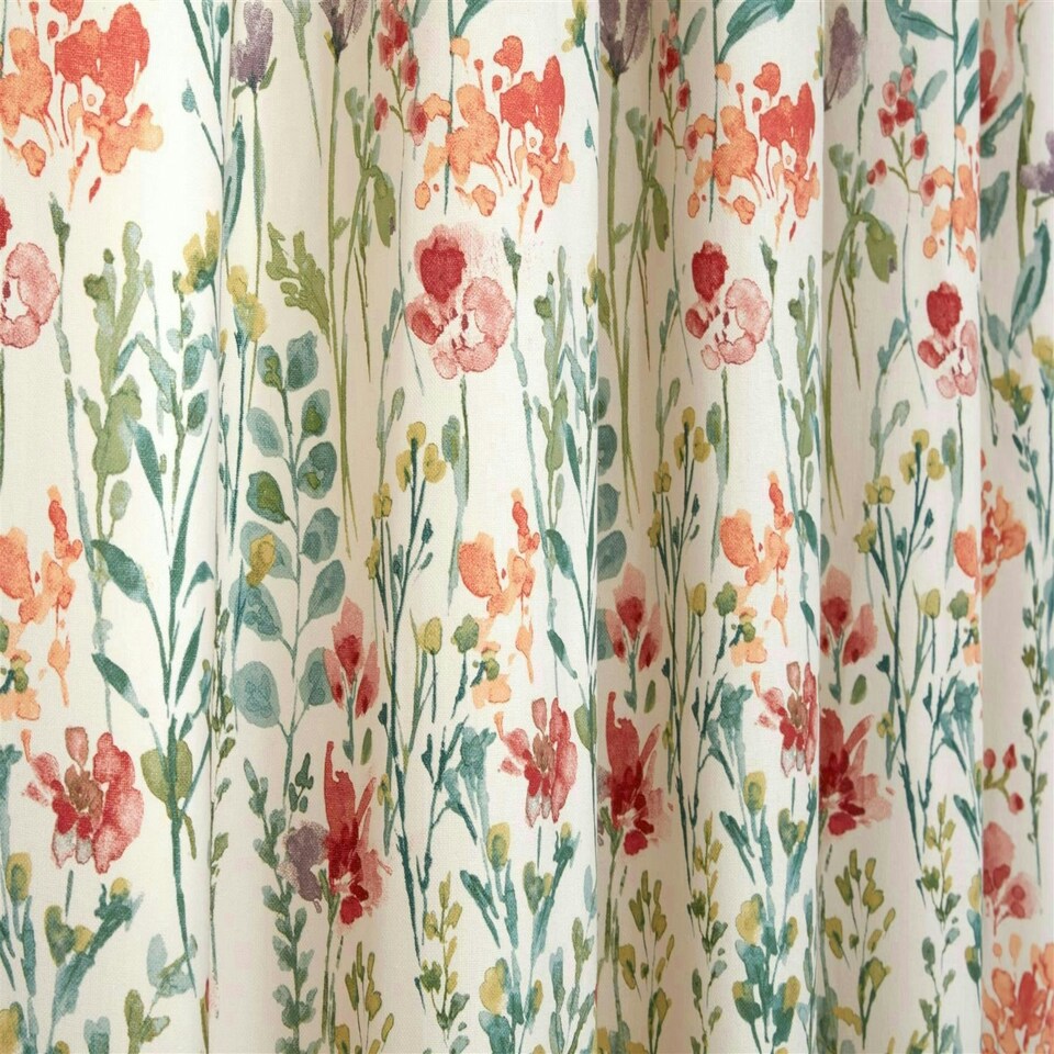 image 1 of Amaryllis Pencil Pleat Curtains - Multi - 229cm x 137cm Multi