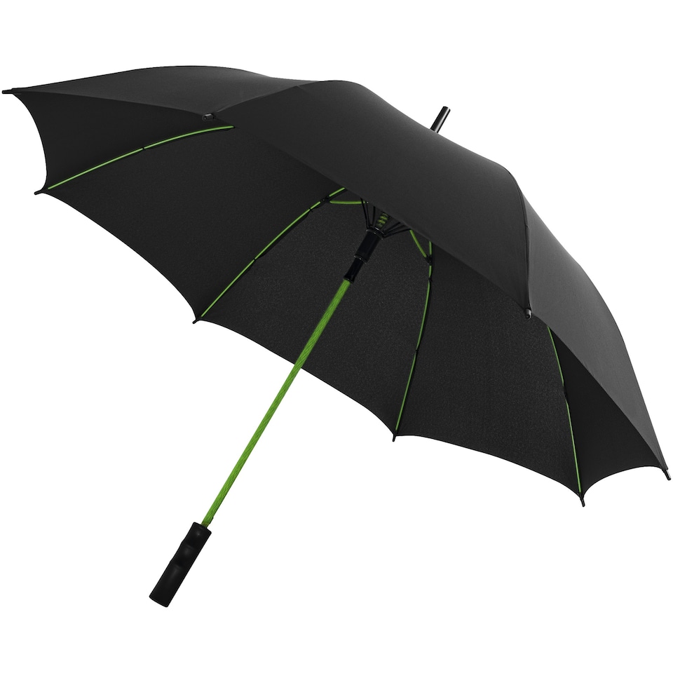 Avenue 23 Inch Spark Auto Open Storm Umbrella - Solid Black/Lime - One Size