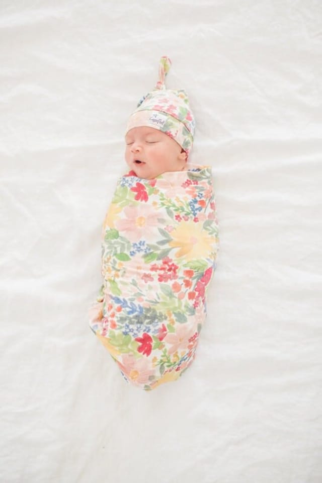 image 1 of Copper Pearl Knitted Swaddle Blanket Lark