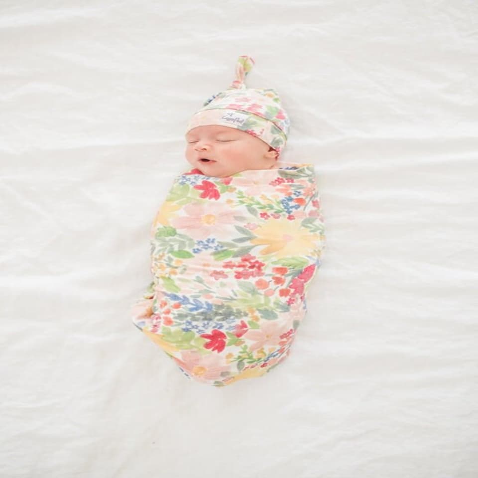 image 1 of Copper Pearl Knitted Swaddle Blanket Lark