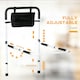 image 4 of HOMCOM Adjustable Bed Assist Rail Grab Bar for Senior and Disabled White