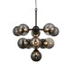 image 1 of Oscar 11 Light Multi Arm Glass Shade Ceiling Pendant Black Chrome