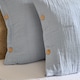 image 3 of Yard Lark Muslin Cotton Duvet Cover Set | Green | Green | Super King