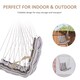 image 6 of Outsunny Outdoor Hanging Rope Chair with Soft Padded Seat & Backrest, Garden Hammock Chair with Wooden Support Bar Cotton Cloth, Portable Garden Chair for Patio & Tree, Brown | Brown | Brown Stripe