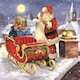 image 2 of Pack of 10 Square Traditional Santa with Sleigh Christmas Cards