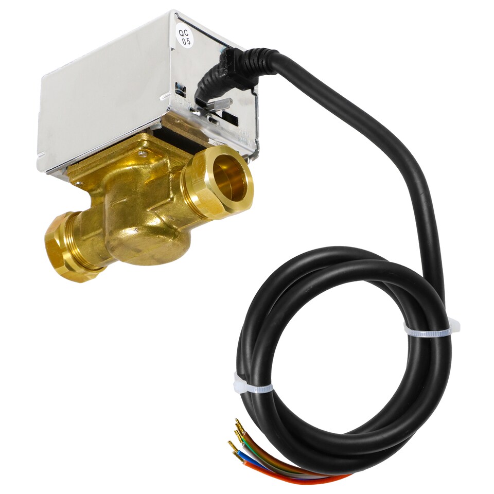 image 1 of Tower 22mm Motorised 2 Port Inline Zone Valve for Central Heating / Boiler System