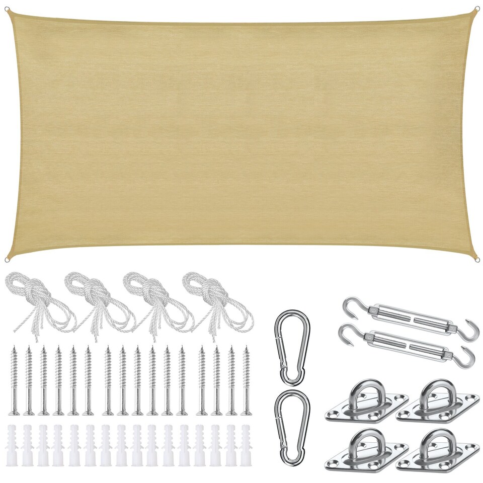 image 1 of Sun Sail Sonny, UV Protected, Water-Resistant and Anti-Tear | Cream | sand | 2 x 4 m | 1